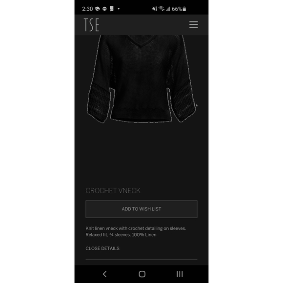 😍 TSE Linen Crochet V-Neck Sweater - Picture 10 of 10